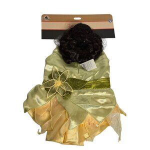 NWT Disney Parks Cute Tiana Dress Disney Tails Dog Costume Outfit & Wig SZ Small